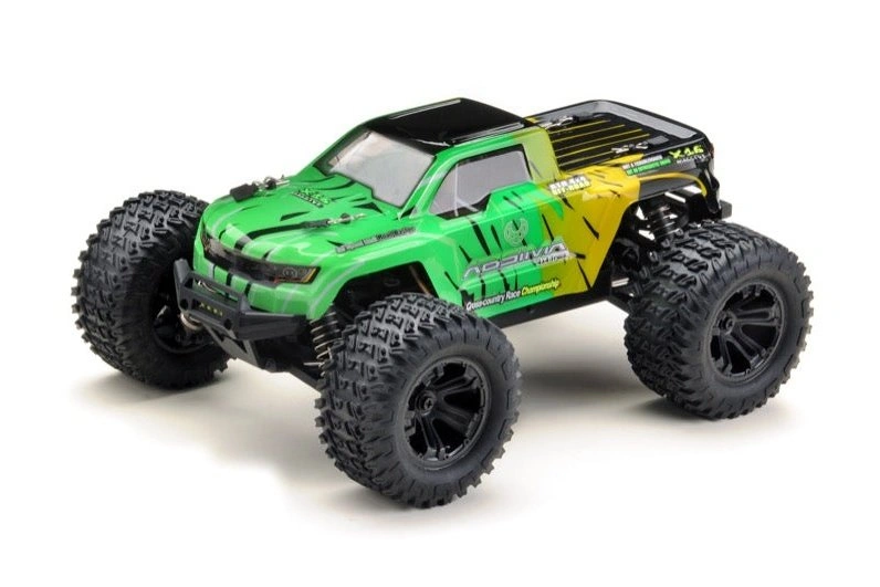 Absima Mini AMT 4WD: Tiny Terror, Massive Mayhem! Yellow/Green Monster Truck Unleashed!